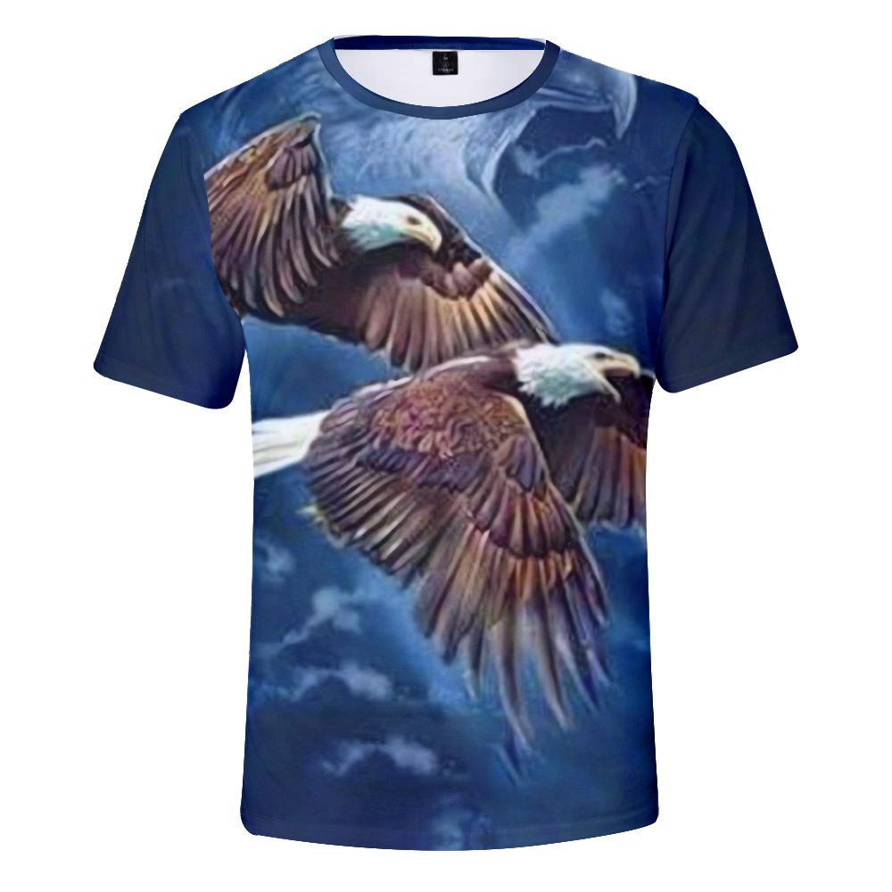 Eagle 3D Printed T-Shirts Regular Teens Mens Streetwear