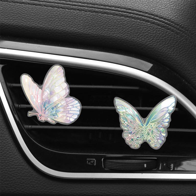 Colorful Butterflies Car Vent Aromatherapy Diffuser Plaster Floral Air Freshener Ornament Car Aromatherapy Accessories Interior