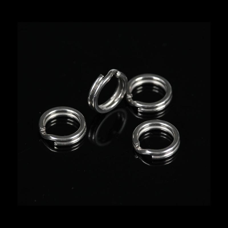 5 Size Stainless Steel Fishing Split Rings High Strength Large Tensile Force Lure Connector Loop Set 200Pcs For Tackle Box
