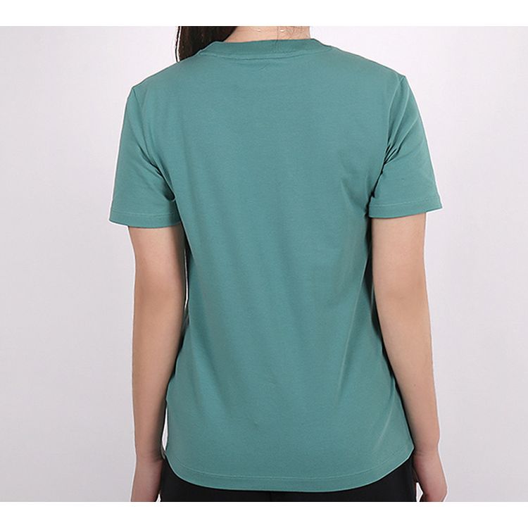 Adidas Originals Trefoil Logo Crew Neck Pullover Solid Color Sports Printed Short Sleeve T-Shirt Women Tops Future-Water-Green FM3300