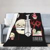 Rakko Chiikawa Cute Funny Grunge Fleece Throw Blanket Anime Blanket for Sofa Bed Soft Plush Thin Quilt Breathable