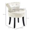 Dressing Table Stool with Rubber Wood Legs, Ice Velvet Vanity Stool for Living Room Bedroom, Beige