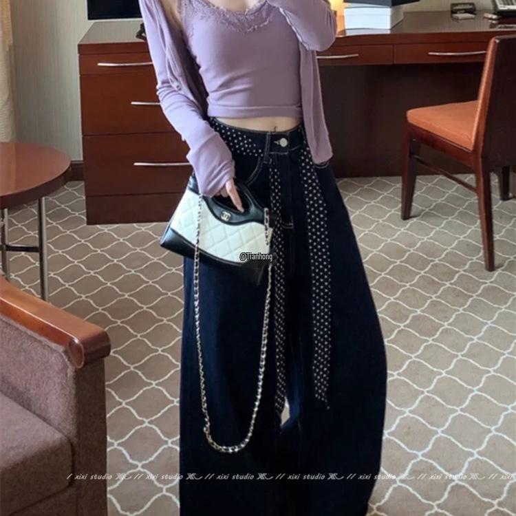 Silk Polka Dot Tie Waist Scarf: Long, Narrow Belt & Ribbon for Trousers, Waist Cincher, or Accessory