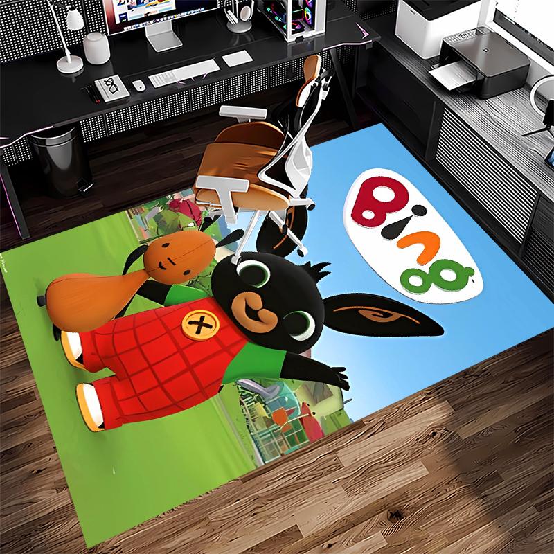 1pc Bing Print Area Rug - Soft,Washable Non-Slip Indoor Mat for Office Chairs,Living Room,Home Office Decorative Rug