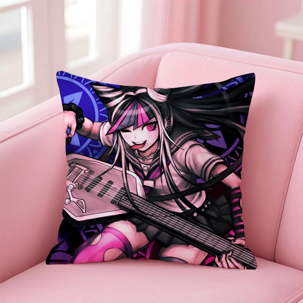 Mystery Anime DDanganronpa Cushion Cover Pillowcase Short Plush Invisible zipper Room Sofa Cushion Cover