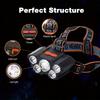 High Brightness 5LED Headlamp Waterproof USB Rechargeable Head Torch for Outdoor Adventure, Night Work, Fishing, Climbing Light
