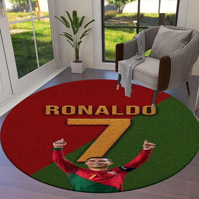 CR7 Round Area Rug,Carpet Rug for Living Room Bedroom Sofa Playroom Decor,Non-slip Floor Mat
