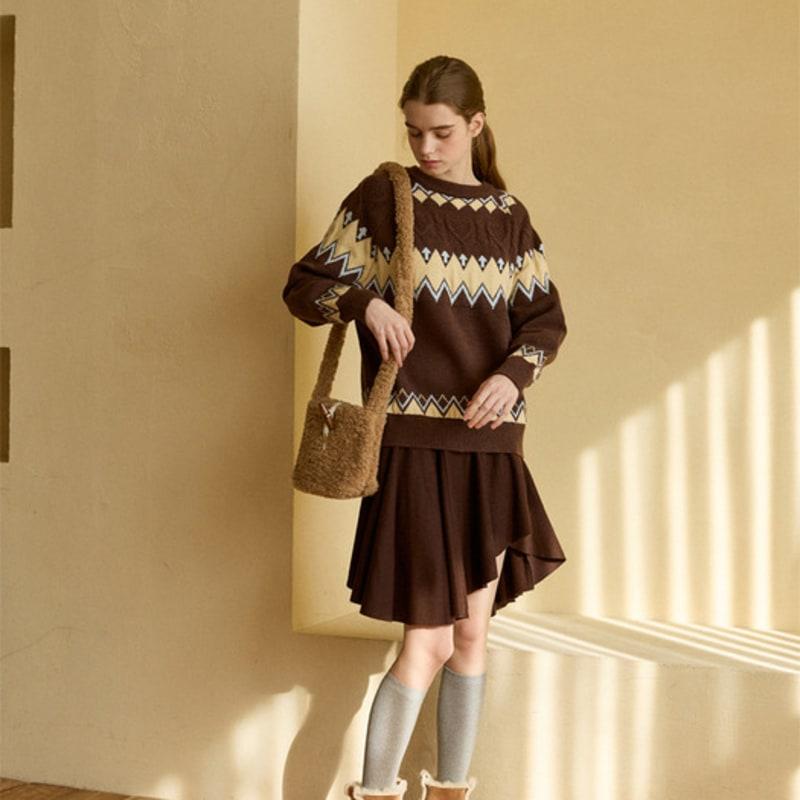 Pink PINEAPPLE [2PAIRS 1SET] RIBBED KNEE SOCKS_GREY