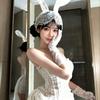 Party Banquet Pure Erotic White Lace Rabbit Ear Hairband for Photography Props for Female Models Decoration