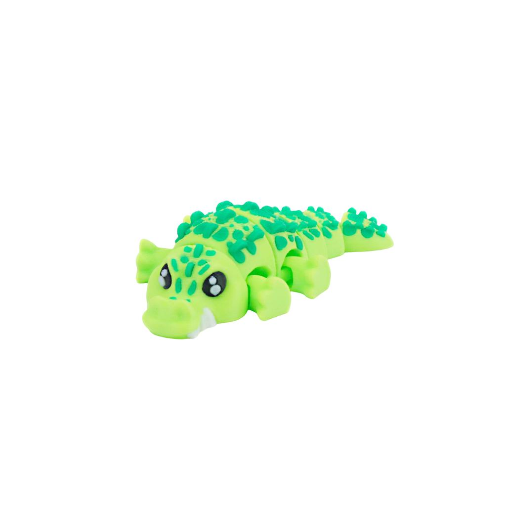 3D Printed Prickly Little Crocodile, Cute Figurine Toy With Movable Joints, Desktop Cute Little Crocodile Ornament