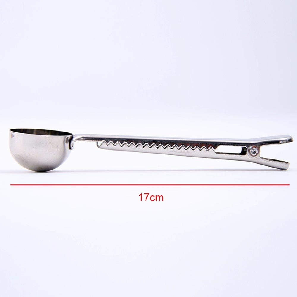 Coffee Scoop with Bag Clip,Coffee Spoon Measuring,for Ground Coffee and Beans,Stainless Steel 7Inch