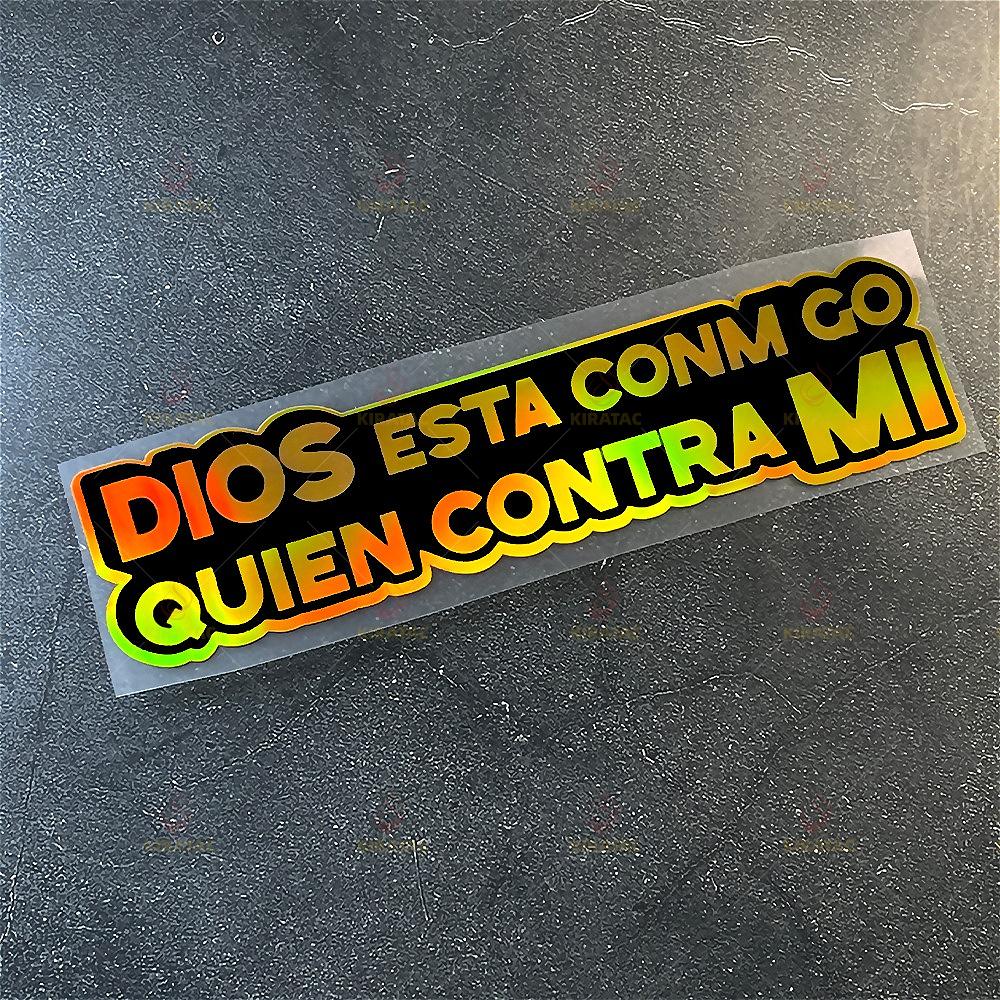 1 шт. Наклейка на автомобиль DIOS ESTA CONMIGO QUIEN CONTRA MI для окна, багажника, обтекателя мотоцикла, ветрового стекла, скутера, универсальная виниловая наклейка 4.5x18CM