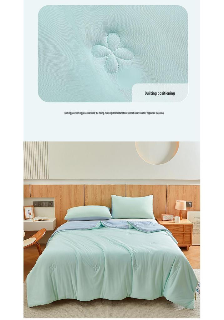 Class A Mica Silk Cooling Quilt with Spandex Cotton, Double-Sided, Washable for Summer Use