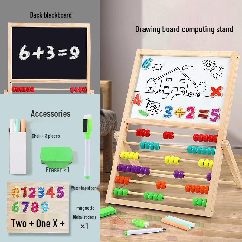 

Детская двусторонняя магнитная доска для рисования и арифметическая рамка, развивающая игрушка