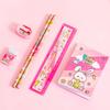 6Pcs/Set Kids Cartoon Stationery Set with 2 Pencils Eraser Sharpener Ruler Notebook Students School Supplies Classroom Prizes Children's Day Gifts