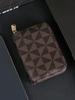 Stylish Checkered Pattern Card Holder - Vintage Zipper Small Wallet - Portable Lightweight Card Case for Men and Women