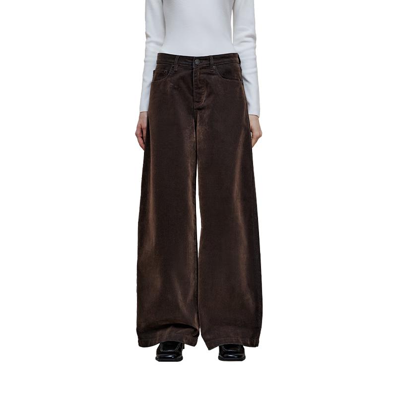 

GREEN BELT Relaxed Wide-Leg Plush Denim Trousers S