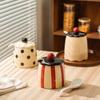 Ceramic Seasoning Jar Household Kitchen Storage Jars Spice Salt Shaker Cartoon Polka Dot Storage Tank Salt and Pepper Box