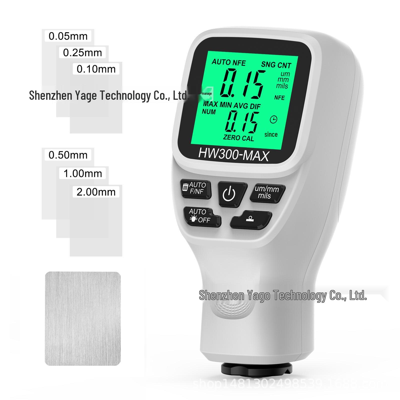 

HW300-MAX Толщиномер покрытия с антискользящим покрытием для измерения промышленной и автомобильной краски белый