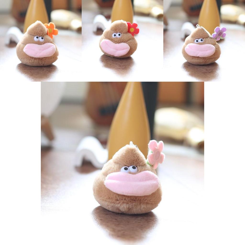 Pp Cotton Short Plush Poop Keychain Sausage Lips Backpack Charm Gift For Teens