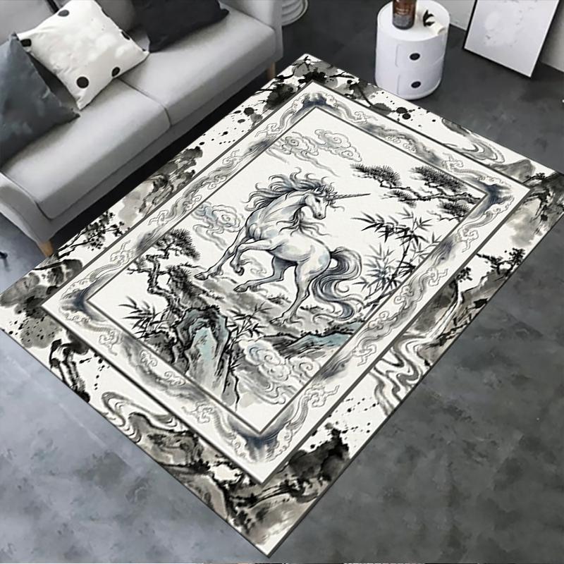 2025 New Unicorn Animal Carpet Rug for Living Room Bedroom Home Sofa Decoration,Kids play Non-slip Floor Mat140