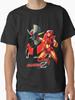Mazinger And Aphrodite Anime T-Shirt - Vintage Manga Graphic Tee Featuring Iconic Missile Launching, Casual Round Neck Top Ideal for Wearing, Machine
