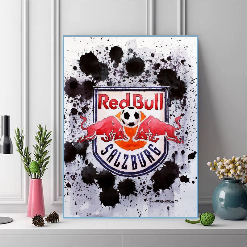 RB Leipzig Logo 100% Rund Vollbohrer 5D DIY Diamantmalerei Stickerei Kreuzstich Strass Dekor