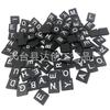 English Alphabet Pine Wood Blocks: Black Background with White Text - Children's Educational Puzzle Game
