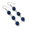 Natural London Blue Topaz Gemstone 925 Sterling Silver Earring 2.36" R8f03