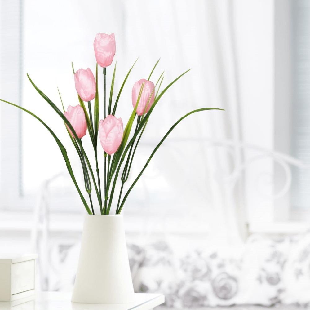 6 sztuk jedwabny bukiet tulipanów sztuczne tulipany w sumie 30 głów sztuczne prawdziwe kwiaty do domu biuro przyjęcie wesele doskonały prezent dzień matki