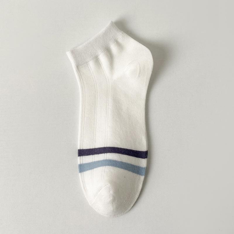 5/10 Pairs Men's Boat Socks Spring Summer Lightweight Invisible Socks Breathable and Sweat Wicking Men's Two Tone Low Cut Cotton Socks Comfortable