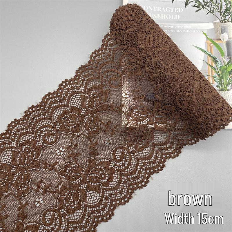 15cm Colorful Soft Elastic Lace Trim for Lingerie and Skirt Hem