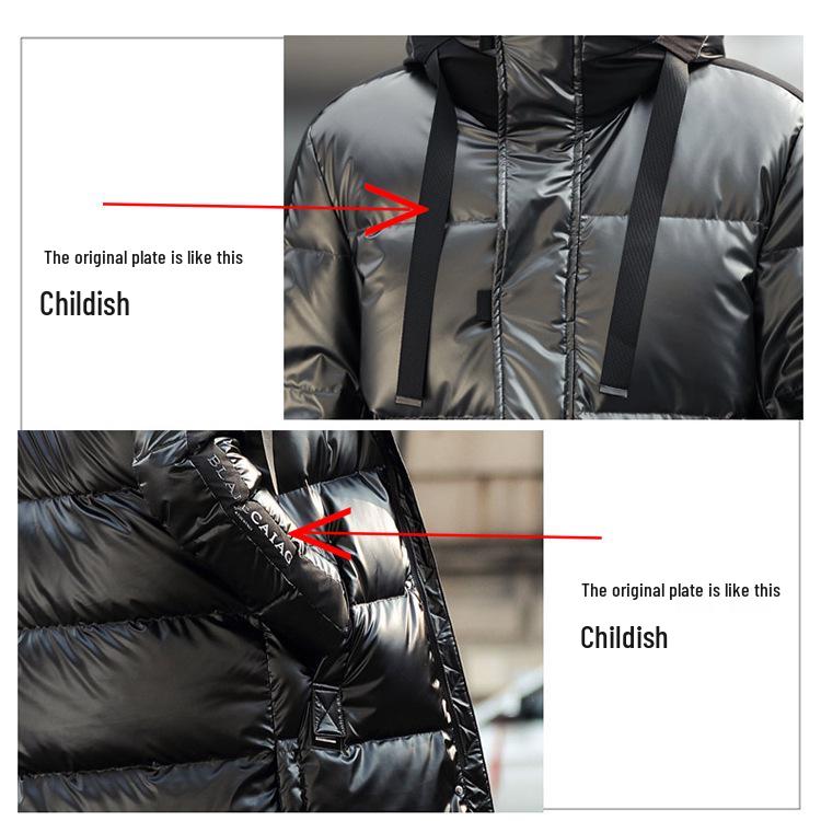 2025 Unisex Long Men's Over-the-Knee Winter Down Jacket with Thick Velvet Lining