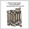 HSS 4341 Straight Handle Double Head Twist Drill Metal Drilling 9pc Double-edged Drill Bit 3-6mm Flashlight Drill Tool Accessory