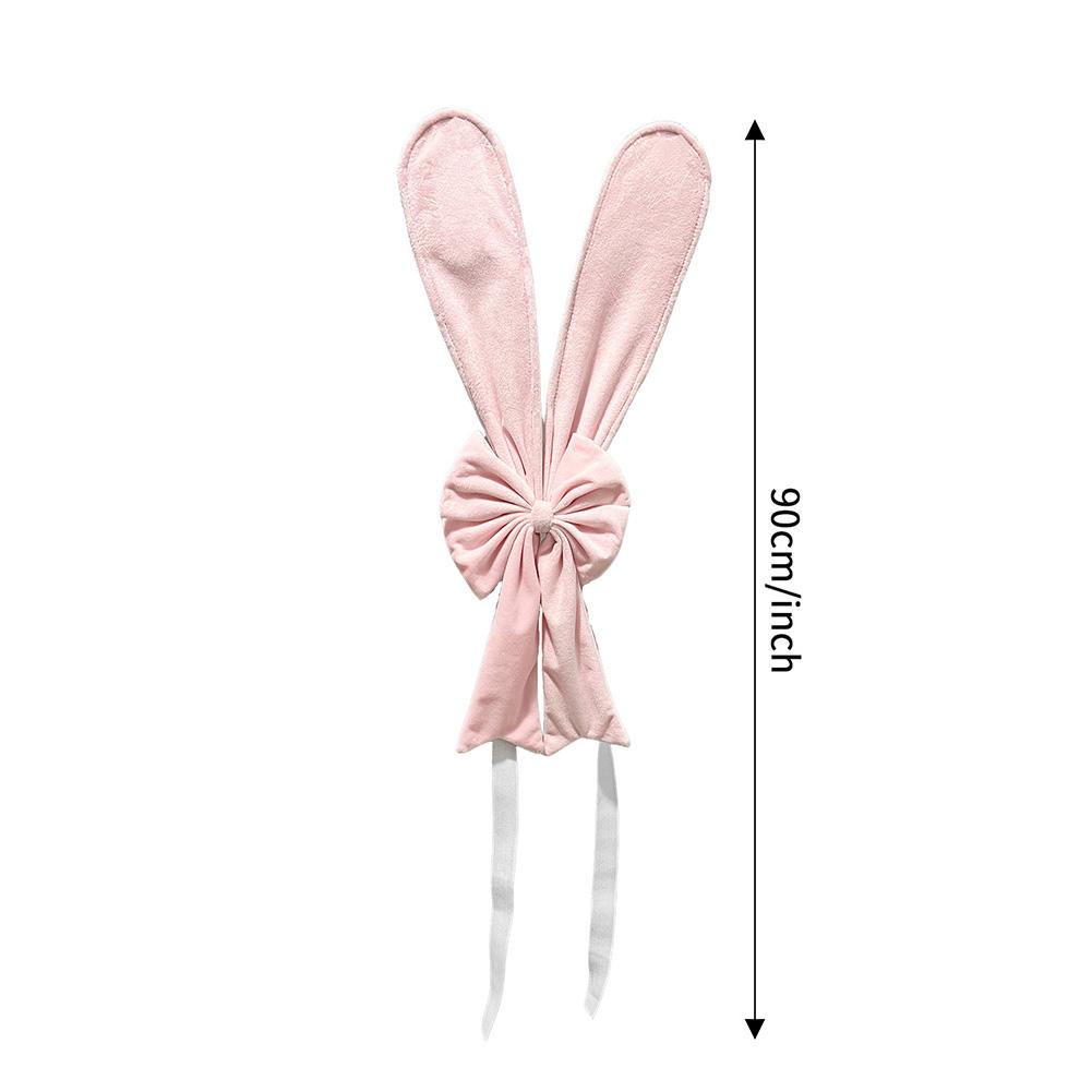 Easter Table Decor Bunny Ear Chair Cover Easter Party Easy To Use Chair Decoration Bunny Chair Covers Soft Plush Cloth