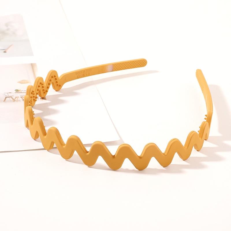 Однотонная простая квадратная повязка на голову, нескользящая, невидимая, обручи для волос для девочек-подростков, аксессуары для фиксации прически, ободок для волос wave-yellow