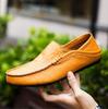 Men Shoes Casual Genuine Leather Mens Loafers Moccasins Designer Slip On Boat Shoes High Quality Chaussure Homme Plus Size 37-46