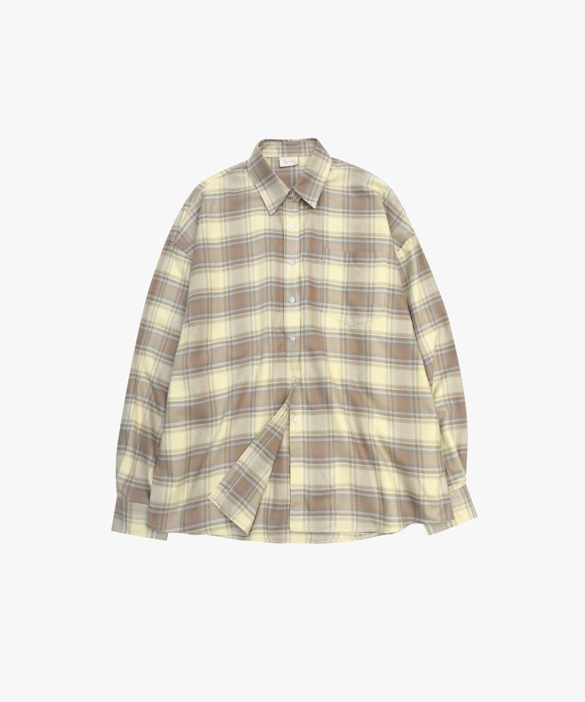 LOSSYROW Chemise à Carreaux Oversize Beige