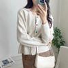 New Simple Casual Loose Long-sleeved Knitted Cardigan Women's Autumn Senior Sense Age-reducing Thin Round Neck Breasted Top