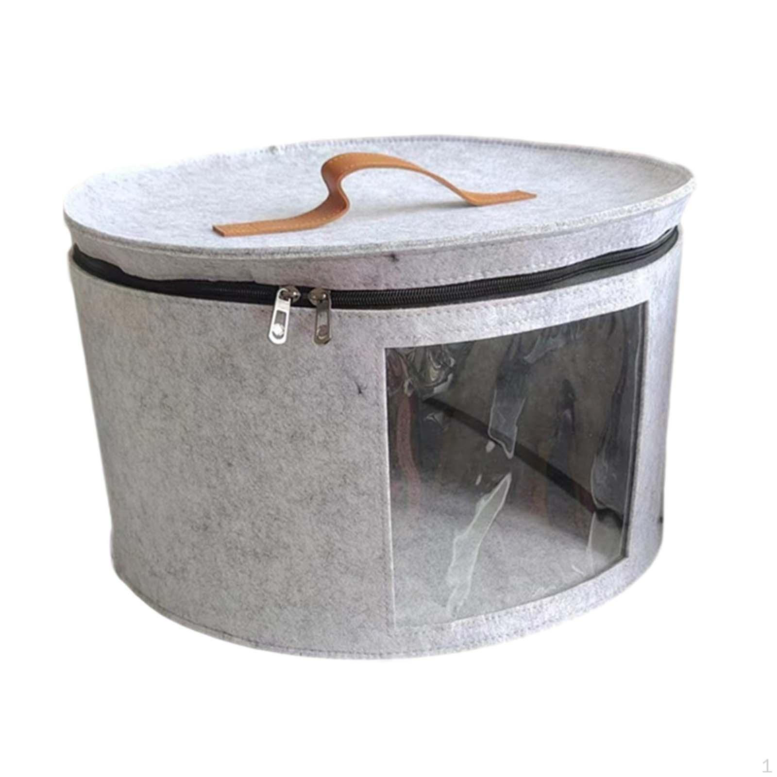 

Контейнер для фетровых шляп, Органайзер с крышкой, Ведро для кепок и одежды Light Gray