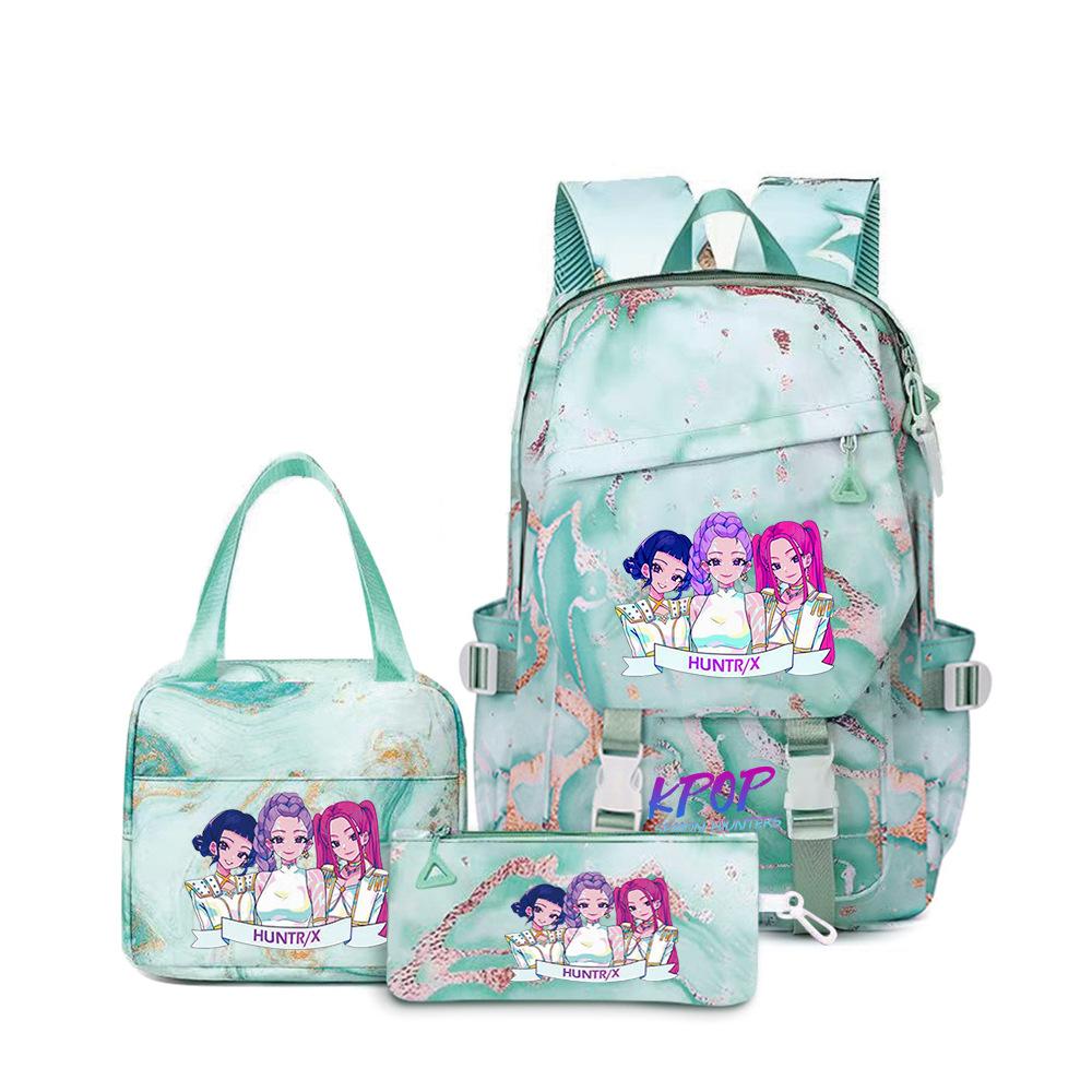 Kpop Demon Hunters, Elementary School Bag, Children'S Backpack, Lunch Bag, Pencil Bag, Three-Piece Set, Student Backpack