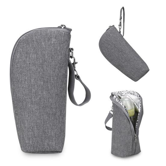 Baby Bottle Bag Adorable Zipper Closure Oxford Cloth Portable Car Stroller Breast Milk Insulated Bag Nursery Supplies
