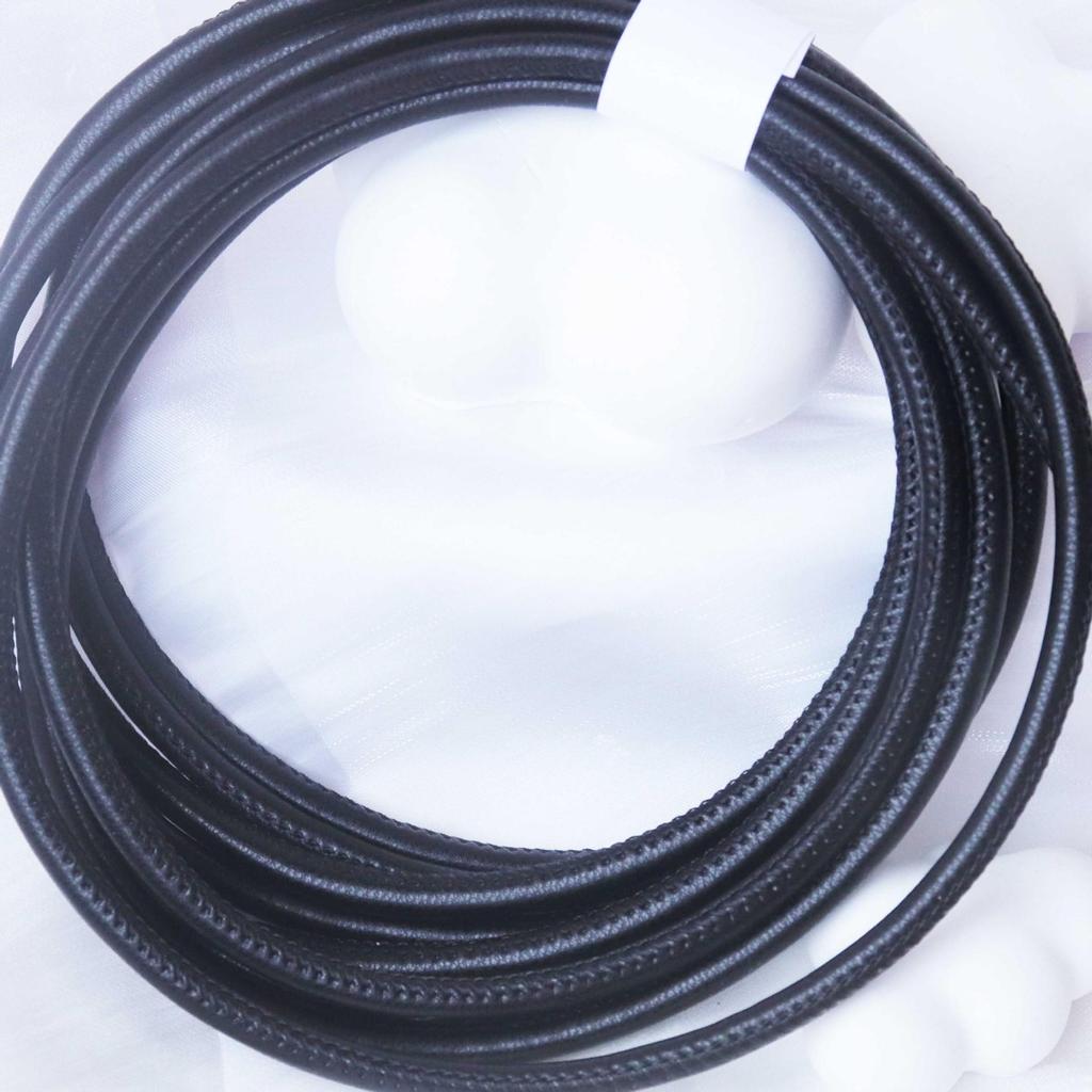 PU Leather Round Handle Strap with Lock Edge Stitching - DIY Traction Weaving Ornament E18