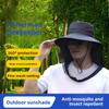 Mesh Face Mask Mosquito-proof Hat, Sun Protection Hat, Face Covering for Men and Women, Summer Outdoor Large Brim UV Protection for Fishing and