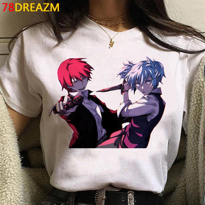 Japońskie Anime Damski/Męski T-Shirt Assassination Classroom Oversize T-Shirty Vintage Grunge Casual 2023 Letnia Odzież Topy Koszulka