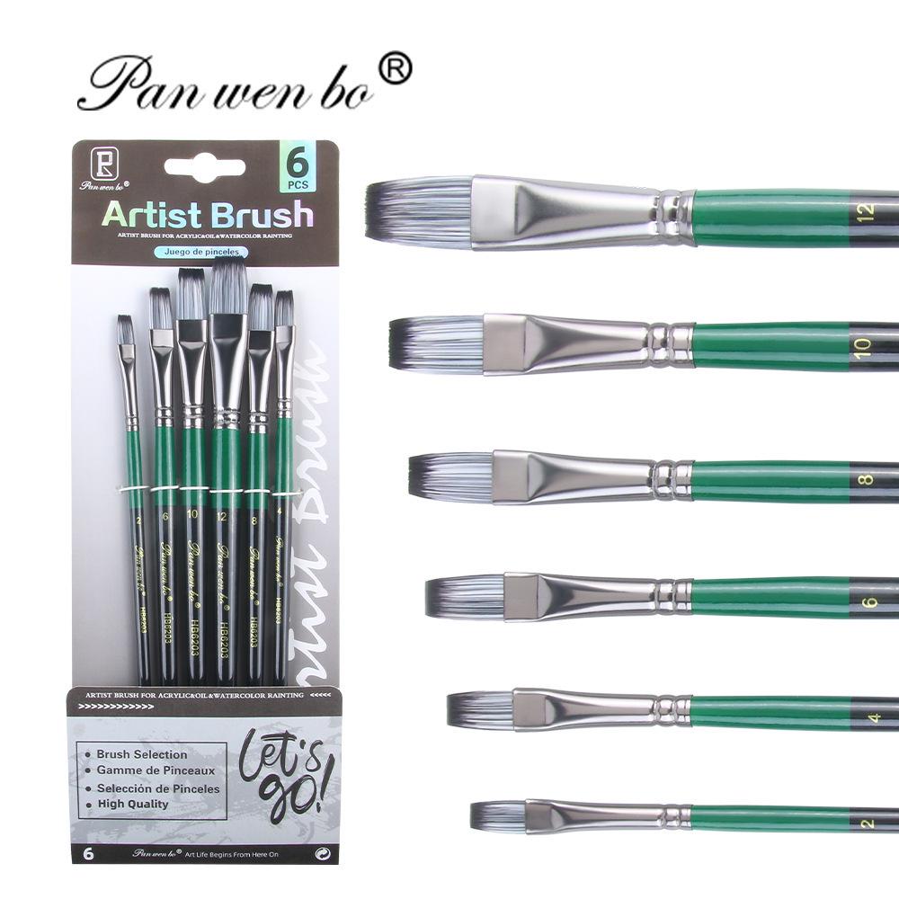 Set di 6 pennelli per pittura in nylon cross-border con gesso ad acqua e materiali artistici fai da te