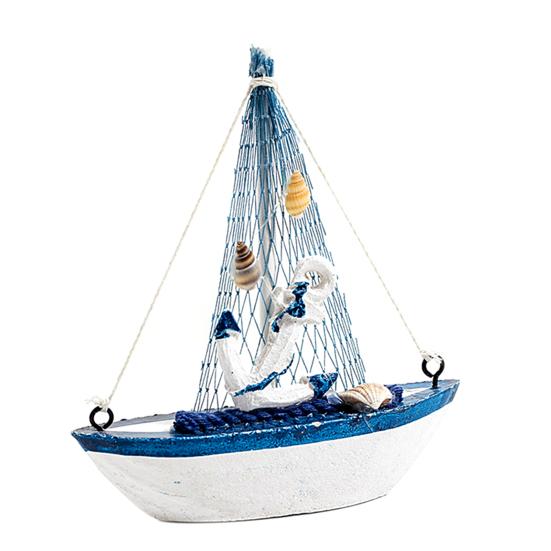 Excellent Mini Exquisite Compact Mediterranean Sailboat Model Table Decoration for Office Model Boat