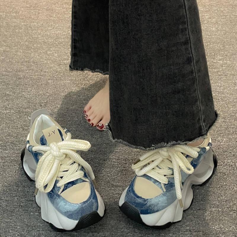 Women's Chunky Sneakers Original Casual Shoes Designer Height Increasing Sports Shoes for Women Lace Up Platform Vulcanize Shoes