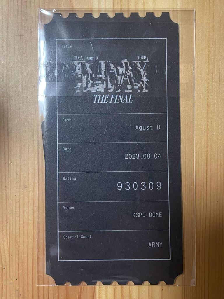 [USED] BTS SUGA Agust D Yoongi D-DAY FINAL Seoul Trading Card