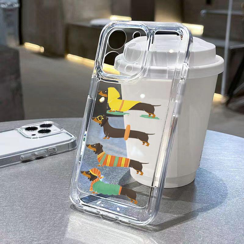 

Minimalist Couple Cat Line Art Clear Phone Case for iPhone 17 16 15 14 13 12 11 16E Series Pro Max Plus Double Layer Protection iphone 14 Plus